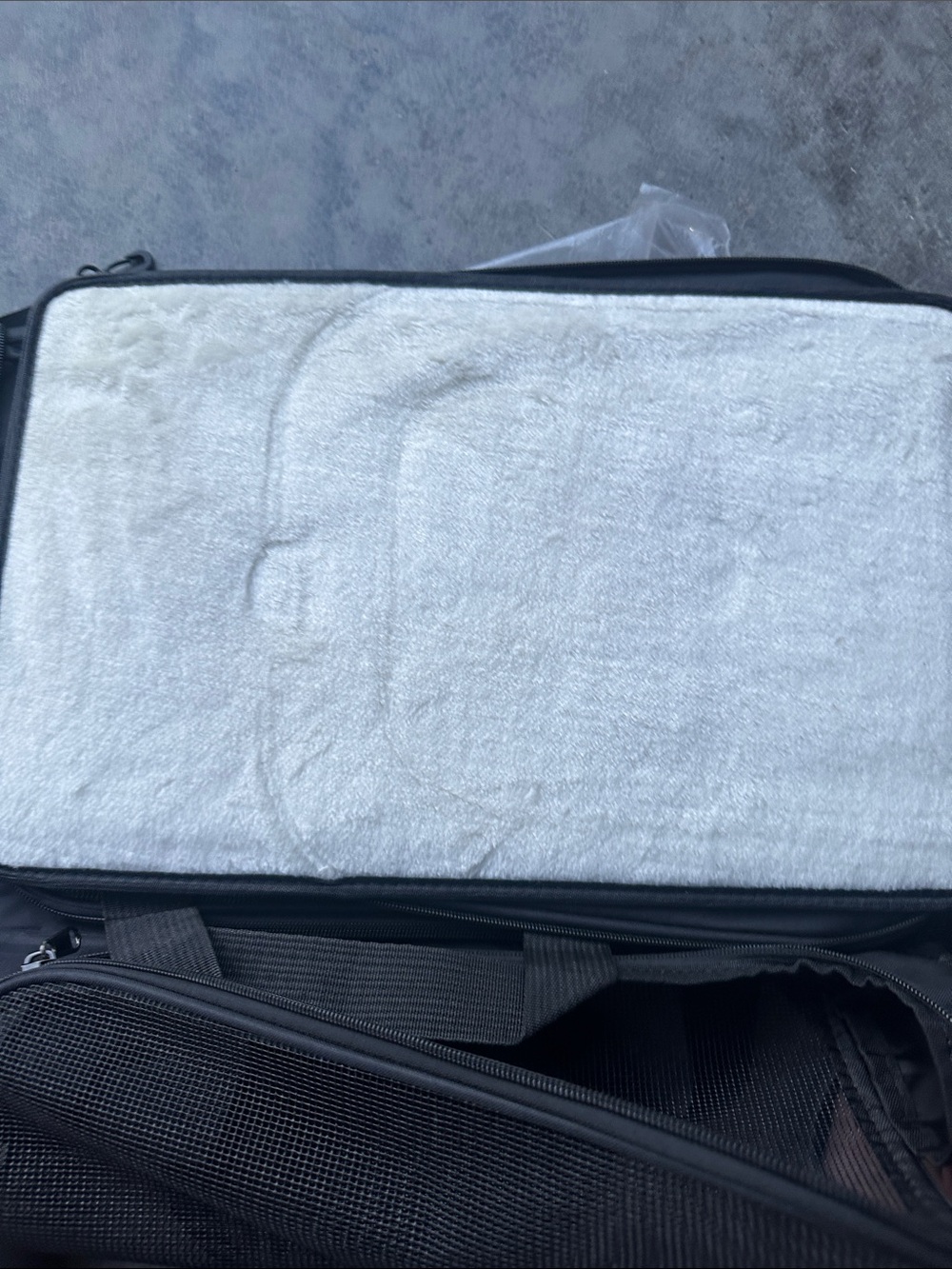 Giant soft sided cat or small dog carrier, ideal for travel - black - Picture 3 of 7